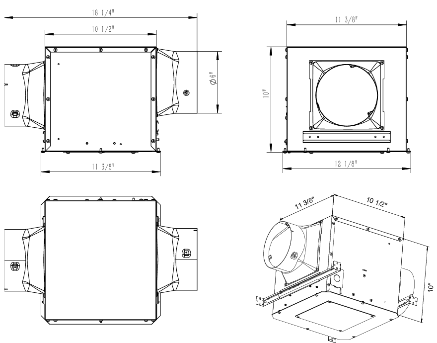 Dimensional drawing for the PCD-IL models.