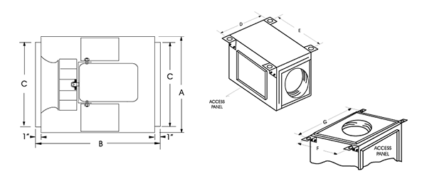 Dimensional drawing for the SQD model.